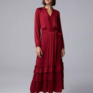 NEW simply Vera Tiered Ruffle Maxi Dress